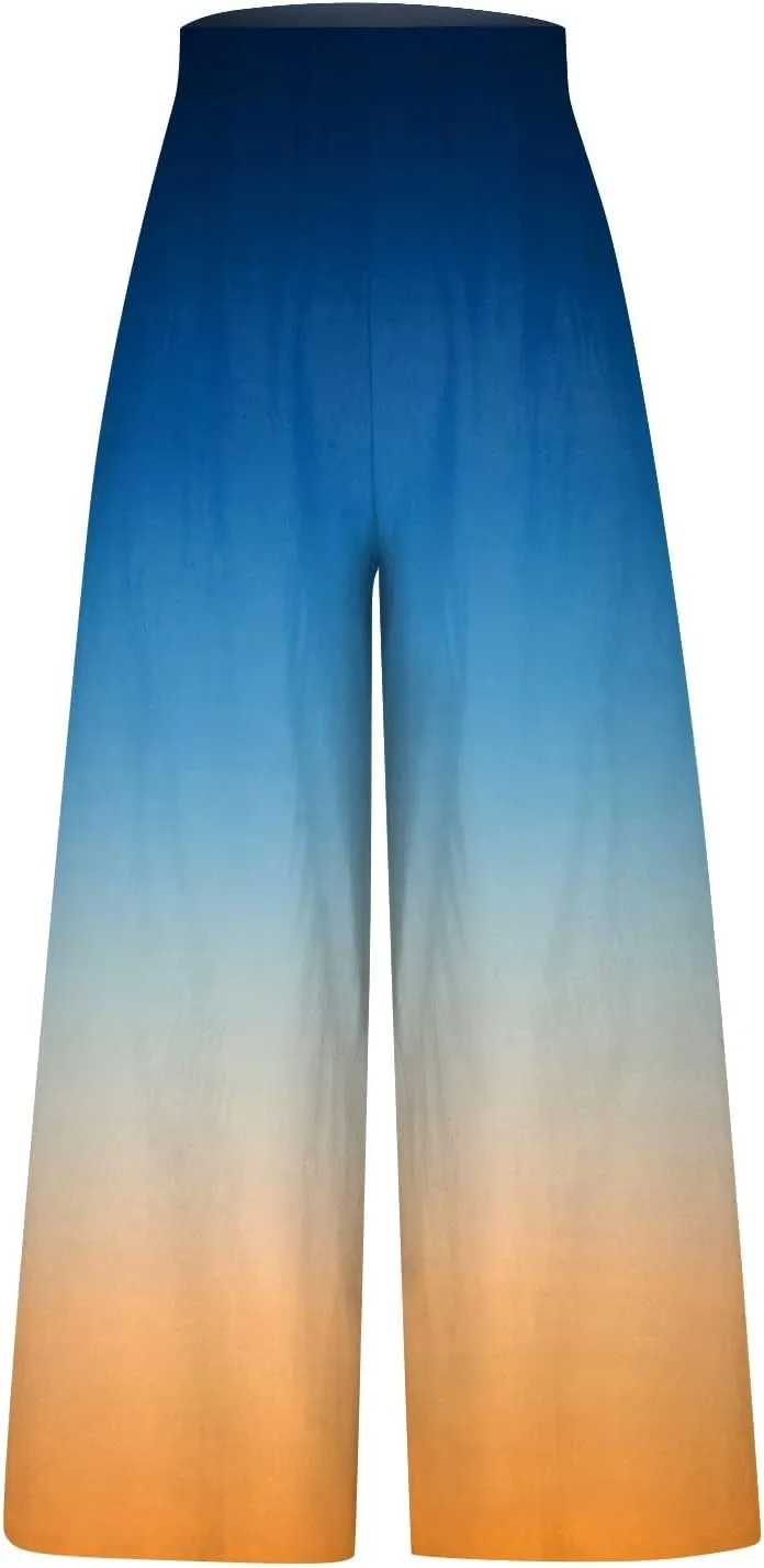 2025 Trendy Summer Flowy Gauze Pants That Look Like Skirts- Boho Linen Wide Leg Palazzo Drawstring Trousers
