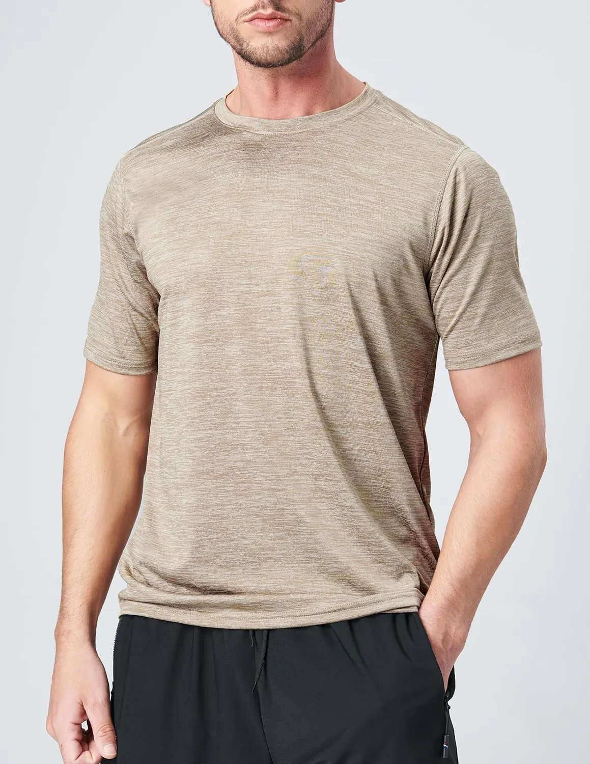5 Pack Mens Active Quick Dry Crew Neck T Shirts | Athletic Running Gym Workout Short Sleeve Tee Tops Bulk