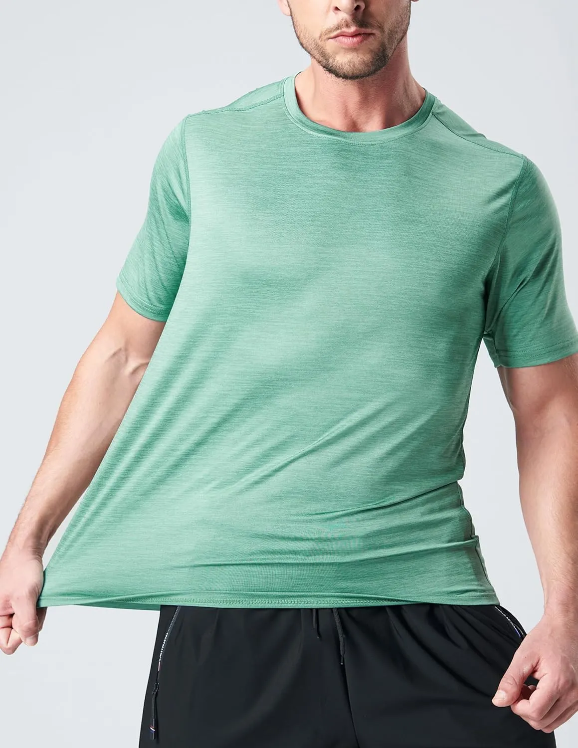 5 Pack Mens Active Quick Dry Crew Neck T Shirts | Athletic Running Gym Workout Short Sleeve Tee Tops Bulk