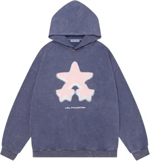 Aelfric Eden Oversized Hoodie Heavyweight Vintage Streetwear Star Graphic Hoodies Pullover with Pockets