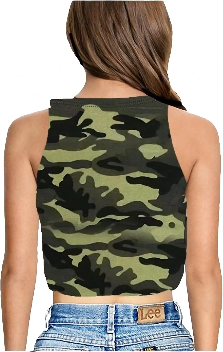 American Flag Crop Tank Tops for Women Patriotic T Shirt USA Shirt Stars Stripes 4th of July Vest Tops