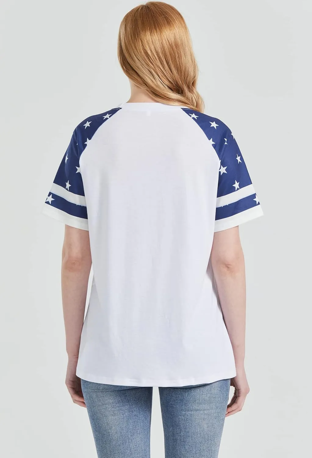 American Flag T Shirt Women 4th of July Shirts Raglan Short Sleeve Patriotic Tee Tops