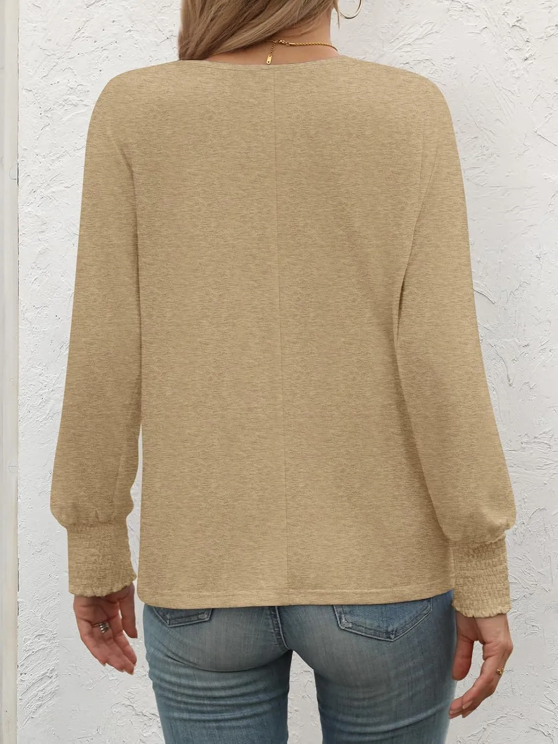 ATHMILE Long Sleeve Tops for Women 2025 Spring Fashion T Shirts for Women Crewneck Casual Loose Shirts Basic Tee