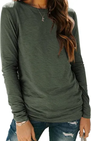 AUTOMET Long Sleeve Shirts for Women Business Casual Tops Fall Fashion Outfits Basic Workout Tees Beach Vacation Clothes 2025