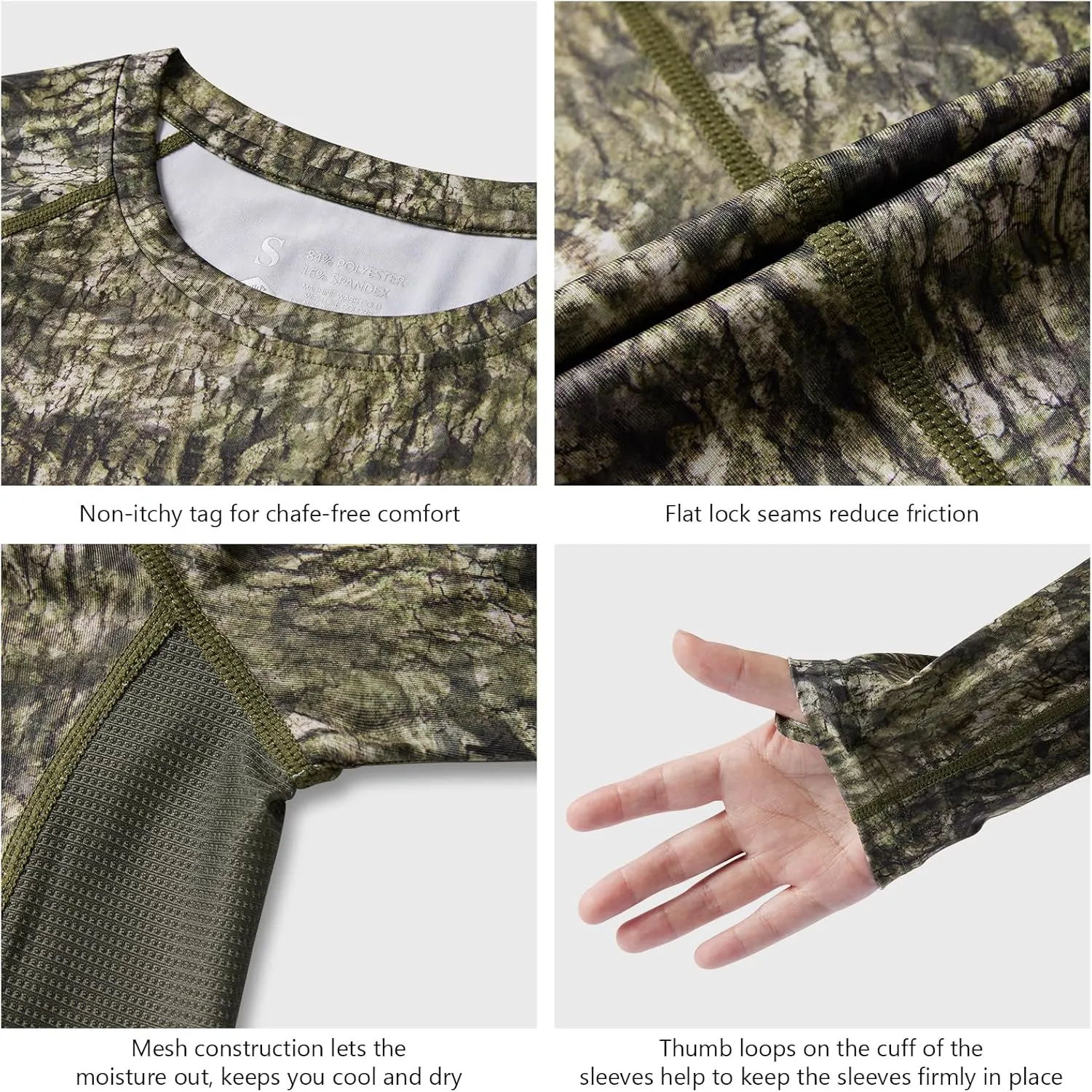 BASSDASH Womens Camo Hunting Shirt Long Sleeve UPF 50  Sun Protection Performance Tee Fishing Hiking