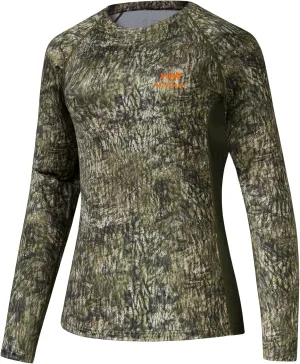 BASSDASH Womens Camo Hunting Shirt Long Sleeve UPF 50  Sun Protection Performance Tee Fishing Hiking