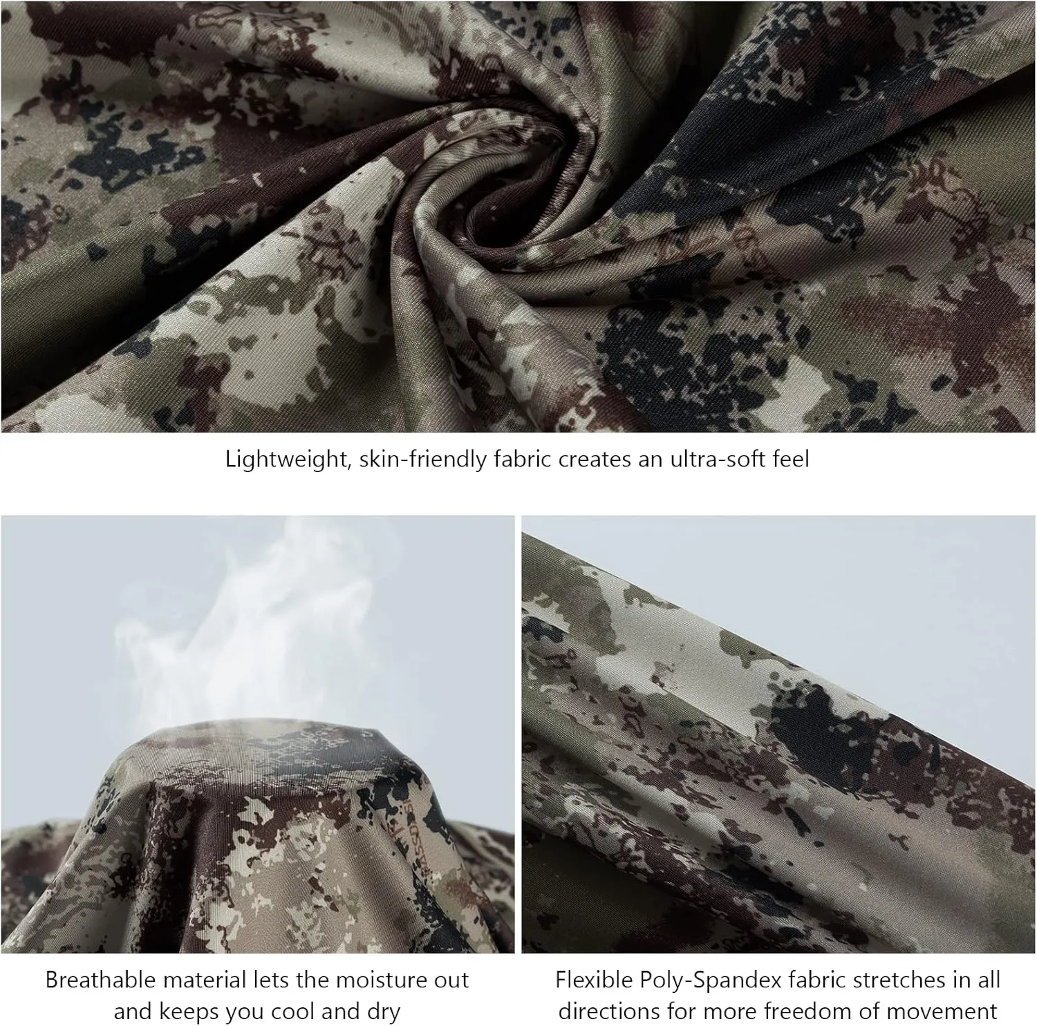 BASSDASH Womens Camo Hunting Shirt Long Sleeve UPF 50  Sun Protection Performance Tee Fishing Hiking