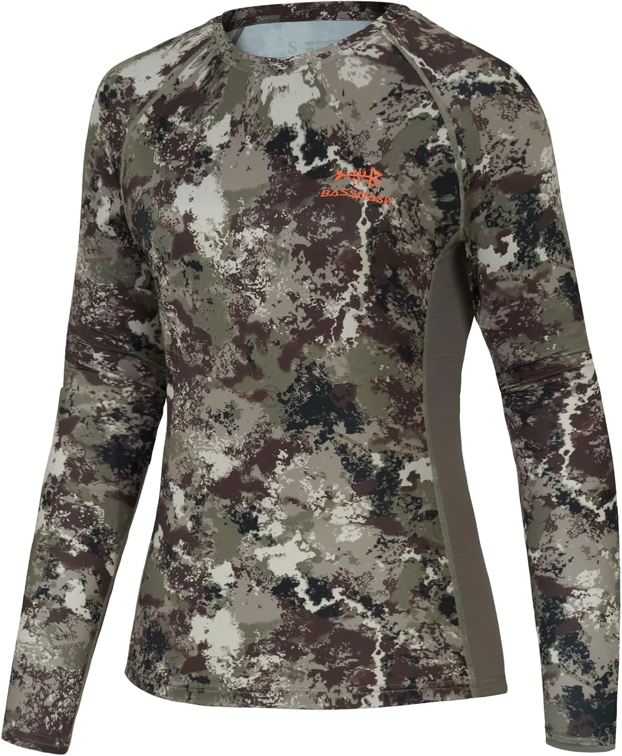 BASSDASH Womens Camo Hunting Shirt Long Sleeve UPF 50  Sun Protection Performance Tee Fishing Hiking
