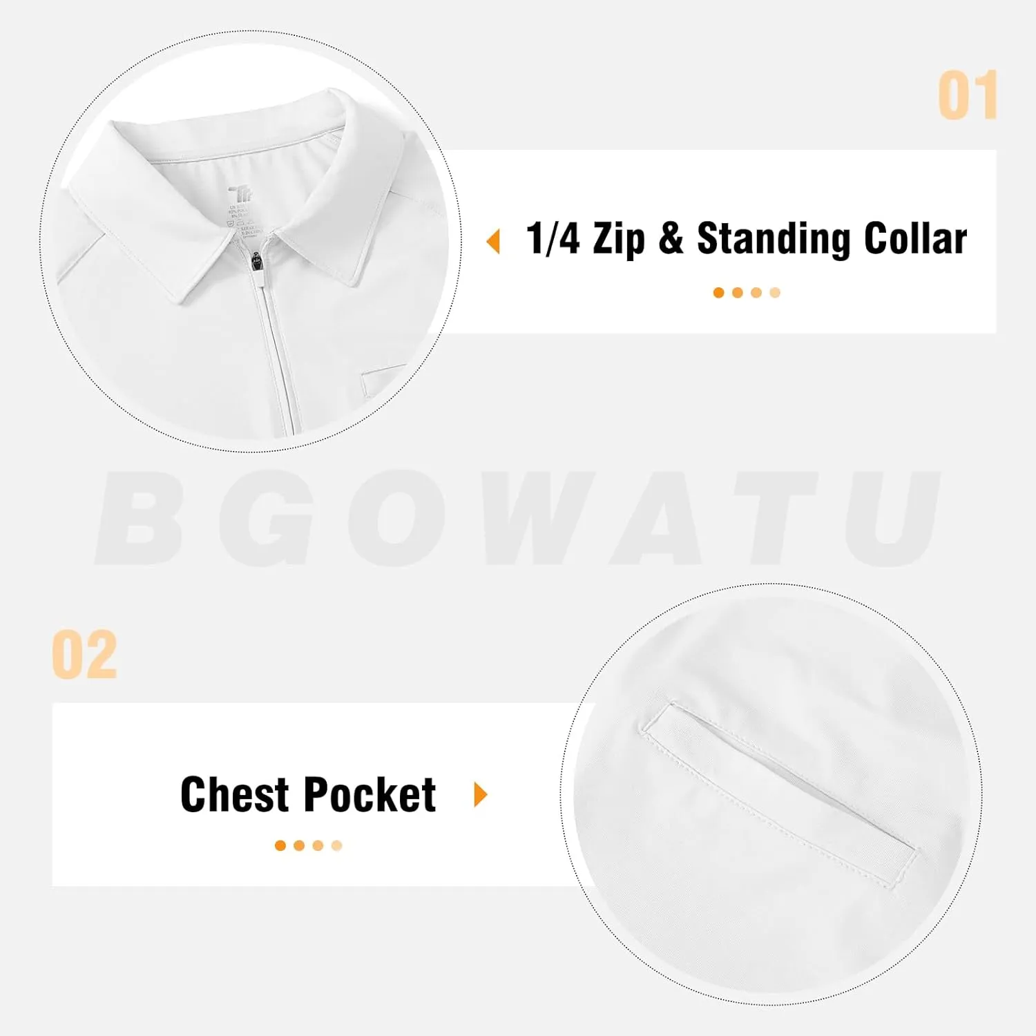 BGOWATU Women's Short Sleeve Golf Polo Shirts 1/4 Zip Tennis Tops Collared T-Shirts UV Protection Quick Dry