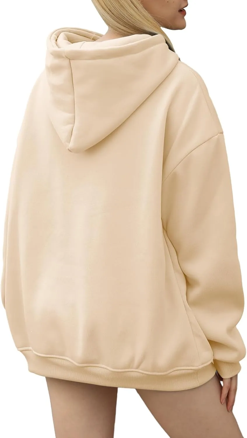 Bobeutou Oversized Hoodie for Women Trendy Hoodies Basic Solid Sweatshirts with Pocket Fleece Pullover Fashion Casual Tops