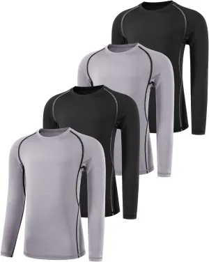 Boys' Compression Shirts Youth Long Sleeve Football Baseball Undershirt Sports Quick Dry Athletic Baselayer