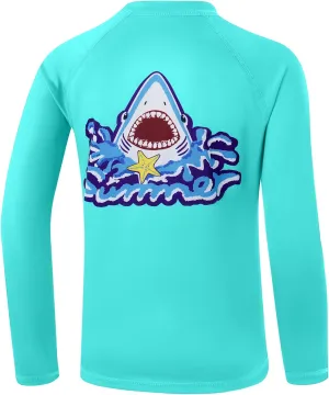 Boys Rash Guard Long Sleeve UPF 50  Fishing Shirt Kids Sun Protection Swim Shirts Youth SPF Quick Dry Shirt