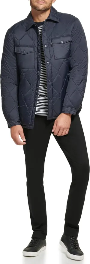 Calvin Klein Men's Diamond Quilted Shirt Jacket