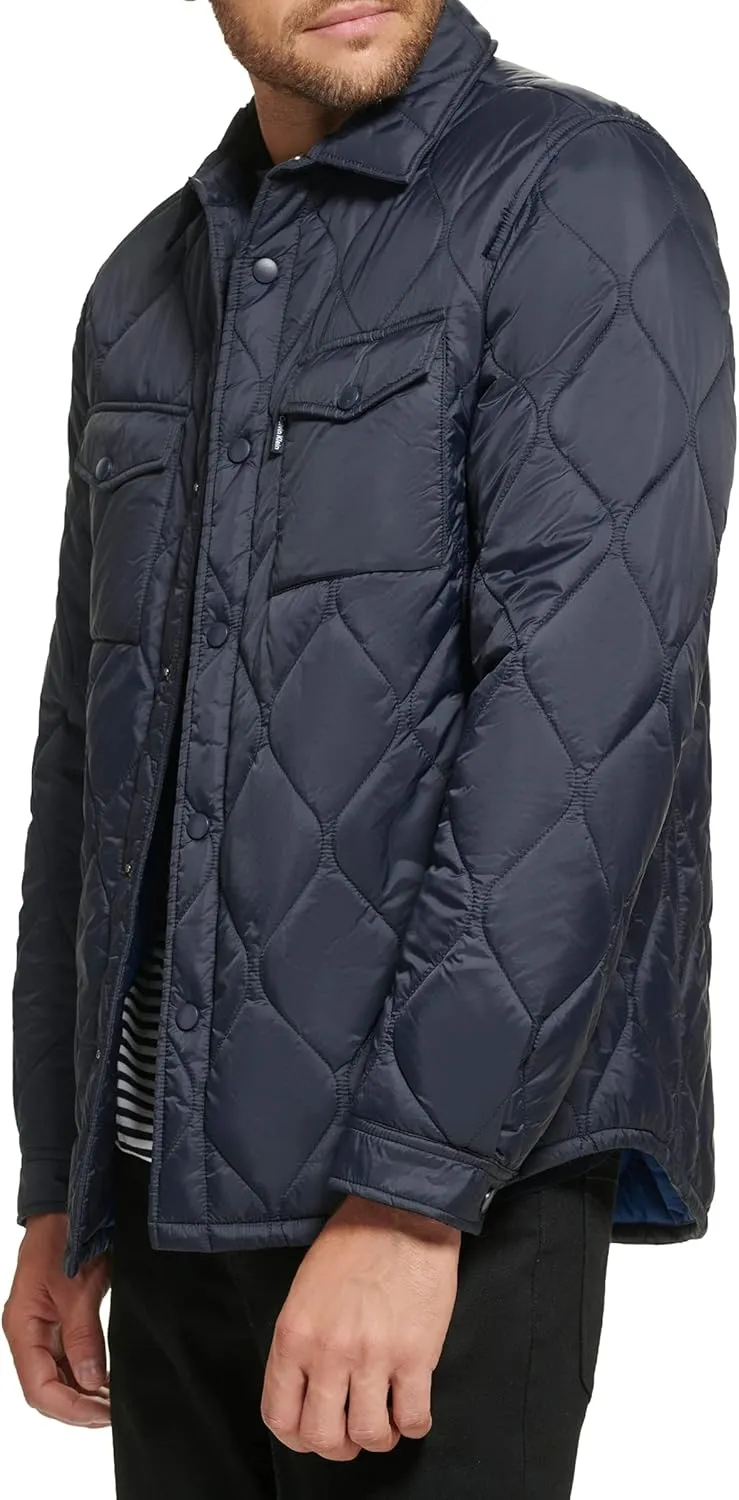 Calvin Klein Men's Diamond Quilted Shirt Jacket
