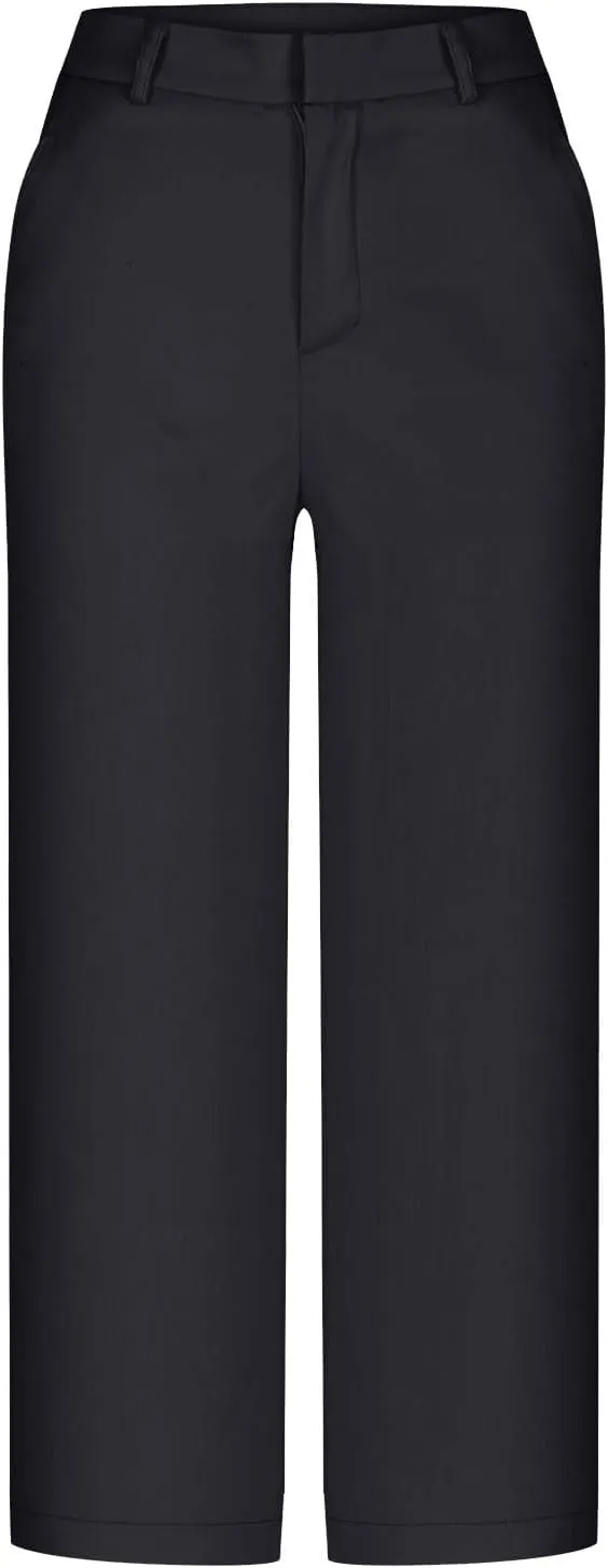 Capri Pants for Women Business Casual Loose Fit Work Cropped Trousers High Waisted Stretchy Capris with Pockets