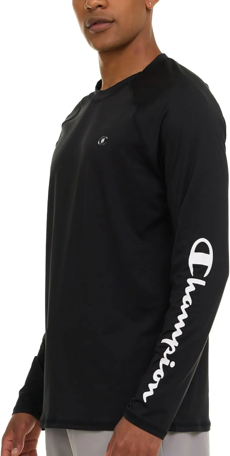Champion Rash Guard for Men, Long Sleeve Mens Swim Shirt for Fishing Hiking UPF  50 SPF Sun UV Protection, Quick Dry