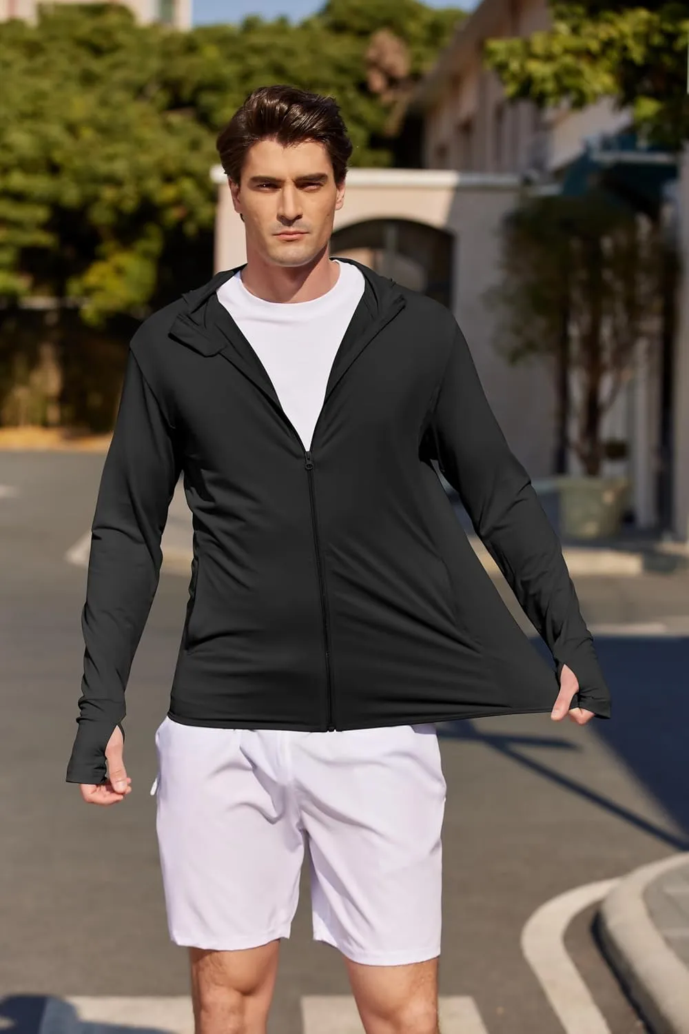COOFANDY Men's UPF 50  Light Jacket Full Zip Sun Protection Hoodie Long Sleeve Sun Shirts UV Fishing Hiking Athletic Running