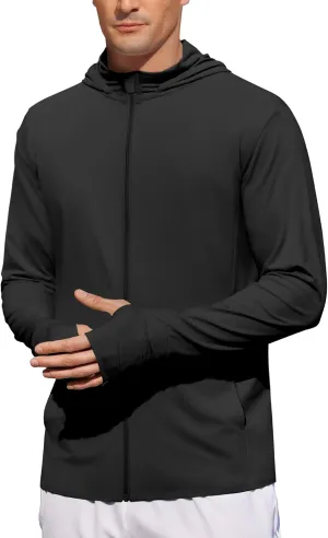 COOFANDY Men's UPF 50  Light Jacket Full Zip Sun Protection Hoodie Long Sleeve Sun Shirts UV Fishing Hiking Athletic Running