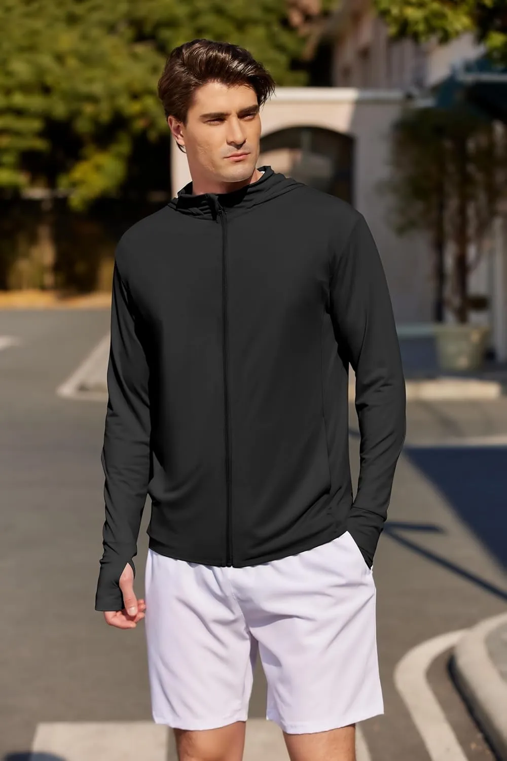 COOFANDY Men's UPF 50  Light Jacket Full Zip Sun Protection Hoodie Long Sleeve Sun Shirts UV Fishing Hiking Athletic Running