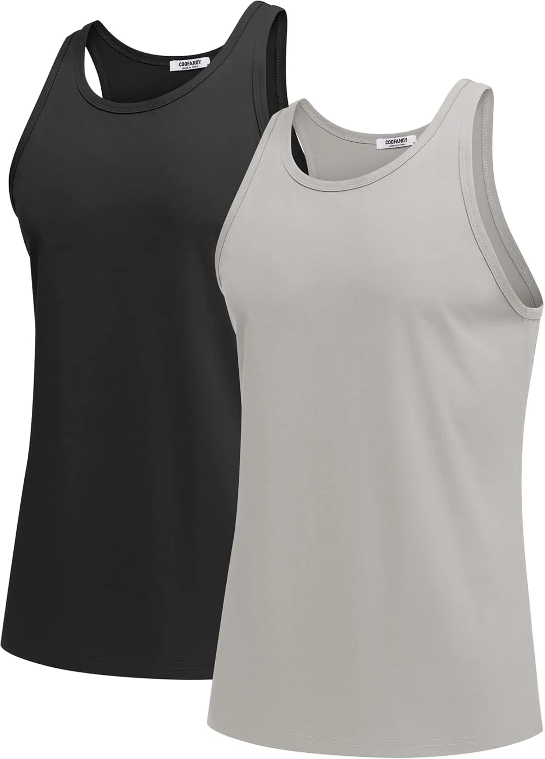 COOFANDY Men's Workout Tank Tops 2 Pack Y Back Sleeveless Shirts Gym Muscle T Shirt Bodybuidling Athletic Stringer Tee