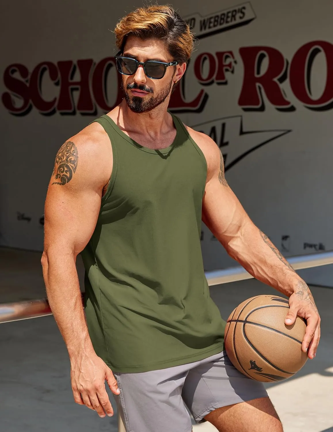 COOFANDY Men's Workout Tank Tops 2 Pack Y Back Sleeveless Shirts Gym Muscle T Shirt Bodybuidling Athletic Stringer Tee