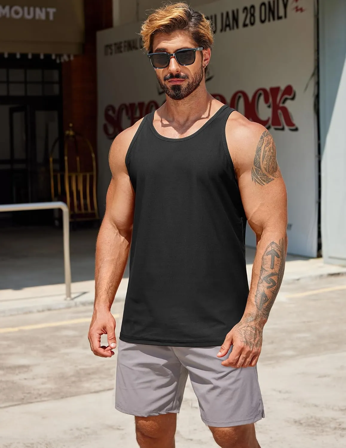 COOFANDY Men's Workout Tank Tops 2 Pack Y Back Sleeveless Shirts Gym Muscle T Shirt Bodybuidling Athletic Stringer Tee