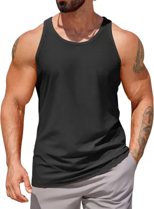 COOFANDY Men's Workout Tank Tops 2 Pack Y Back Sleeveless Shirts Gym Muscle T Shirt Bodybuidling Athletic Stringer Tee