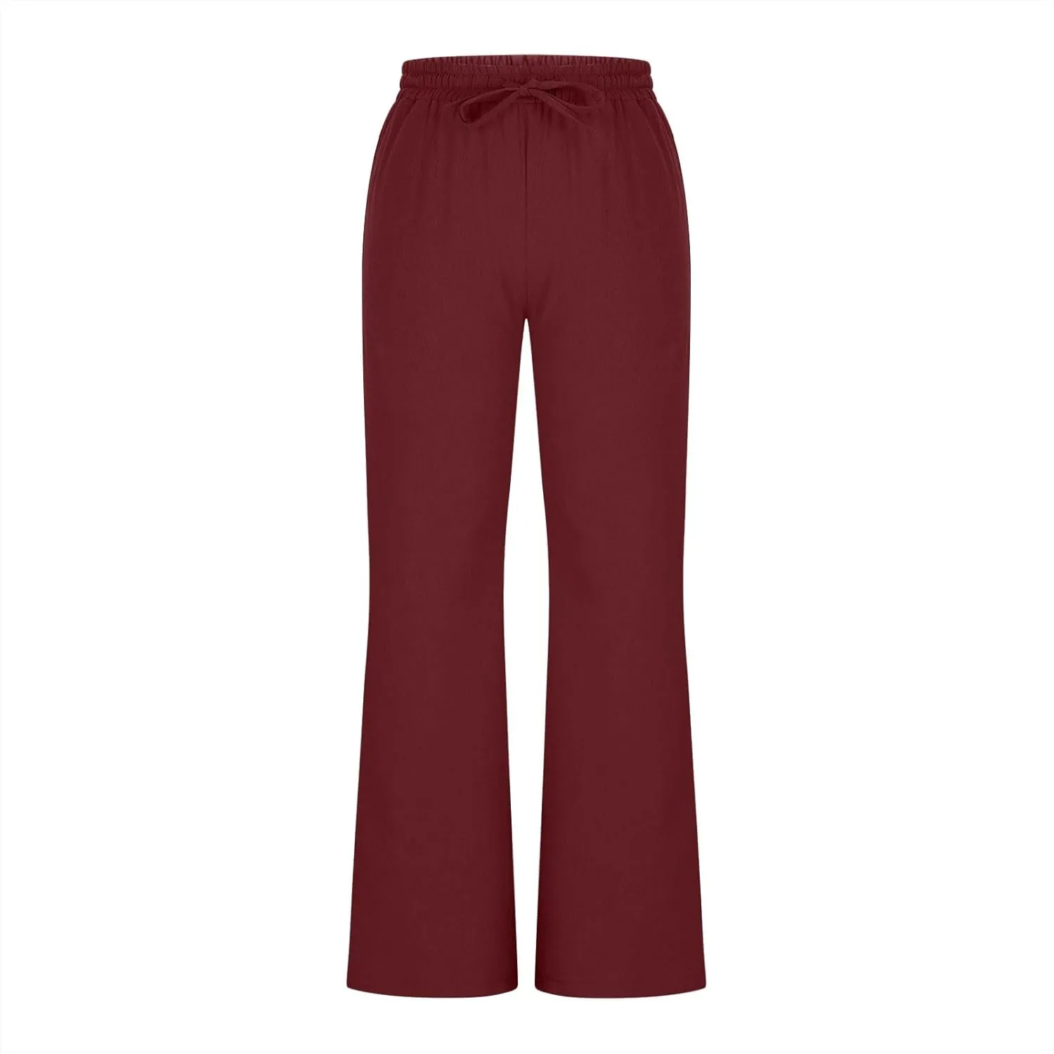 Cotton Linen Pants Women Summer Drawstring High Waisted Linen Palazzo Pants Wide Leg Lounge Pant Casual Beach Trousers