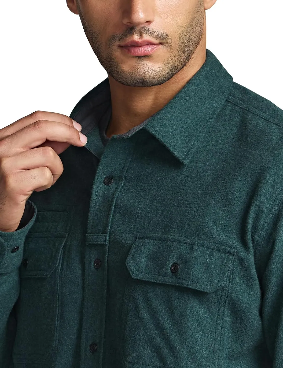 CQR Men's All Cotton Flannel Shirt, Long Sleeve Casual Button Down Plaid Shirt, Brushed Soft Outdoor Tactical Work Shirts