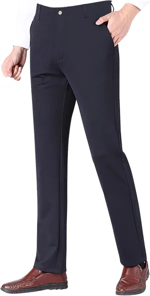 Ctreela Formal Men Suit Pants Business Casual Flat-Front Dress Pants Slim Fit Office Work Pants Daily Trousers Slacks 4X-5X