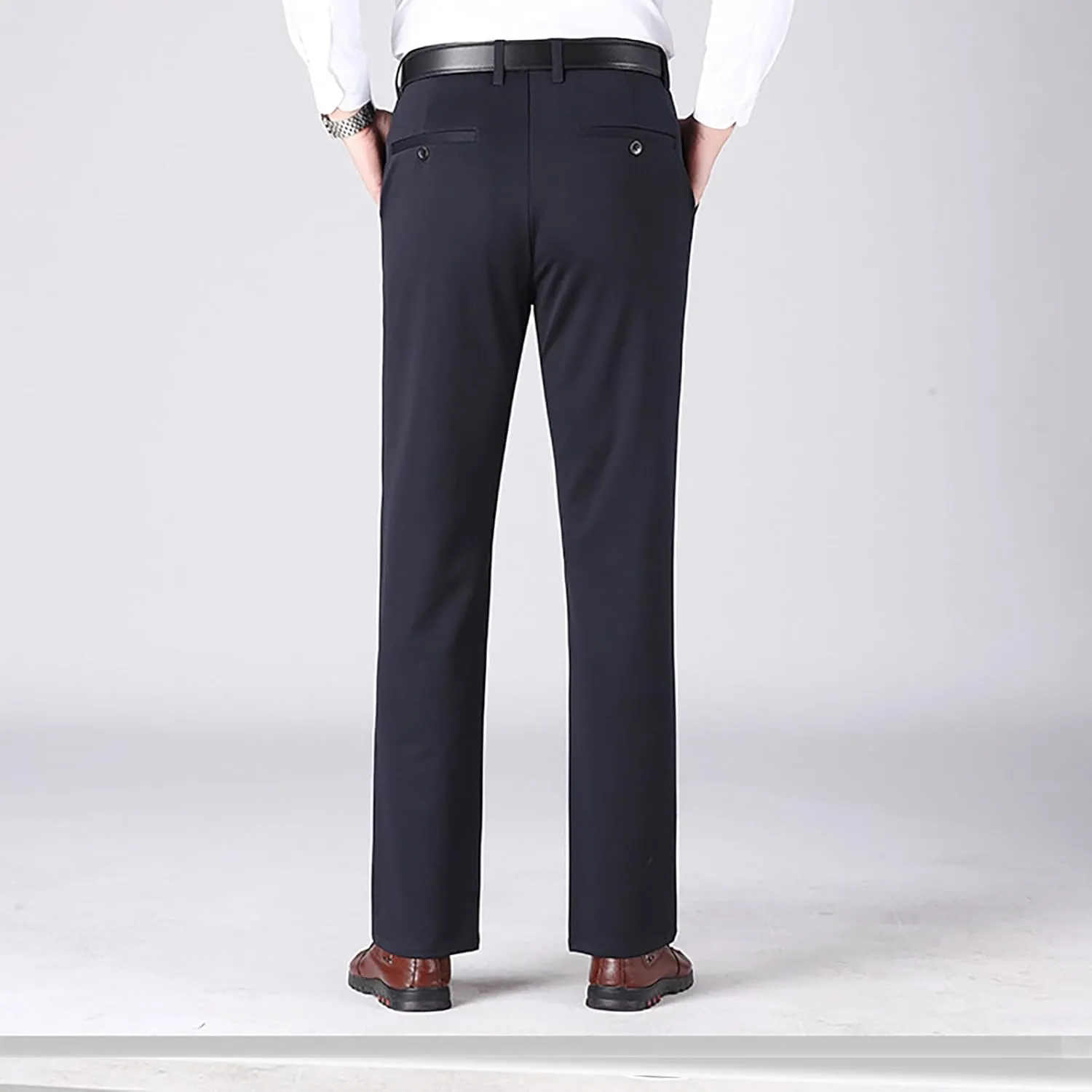 Ctreela Formal Men Suit Pants Business Casual Flat-Front Dress Pants Slim Fit Office Work Pants Daily Trousers Slacks 4X-5X