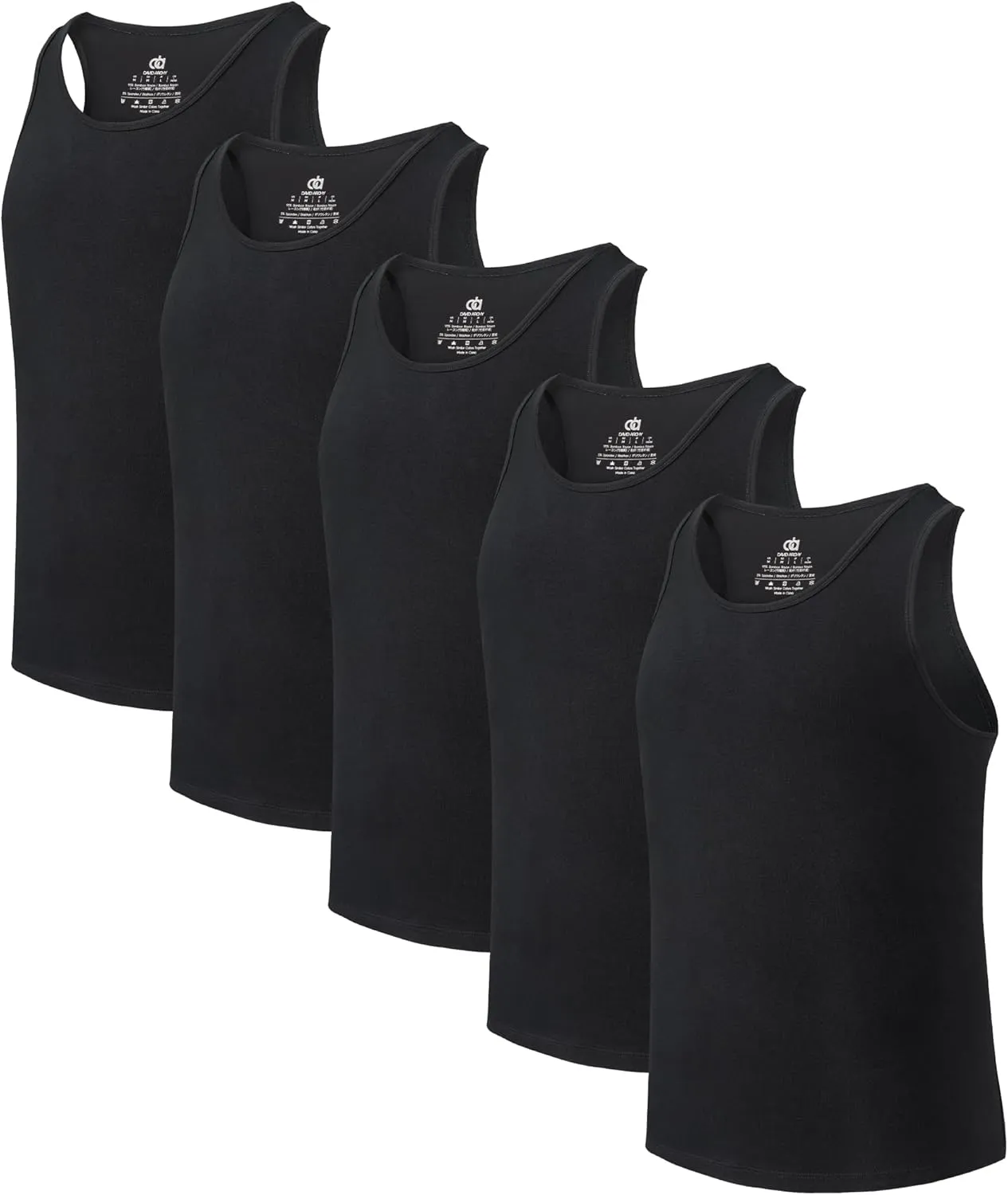 DAVID ARCHY Men's Tank Top Bamboo Rayon Undershirts Tank Shirt Moisture-Wicking A-Shirt for Men, 3 or 5 Pack