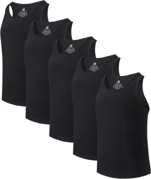 DAVID ARCHY Men's Tank Top Bamboo Rayon Undershirts Tank Shirt Moisture-Wicking A-Shirt for Men, 3 or 5 Pack