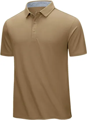Dcvmvmn Mens Summer Cotton Blend Golf Polos Shirts Work T-Shirts Quick Dry Casual Short Sleeve Tops Tee