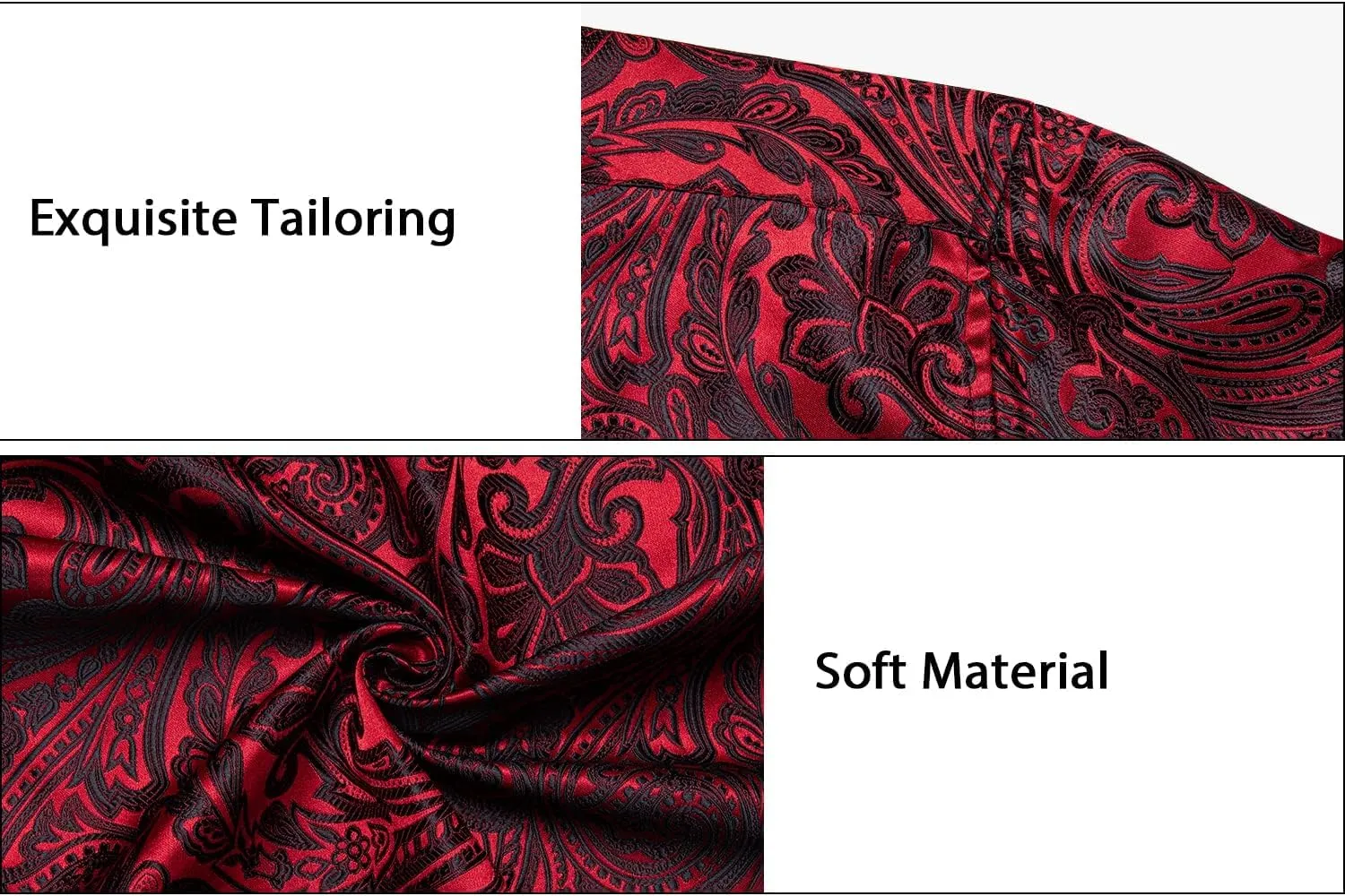 DiBanGu Mens Silk Paisley Dress Shirts,Long Sleeve Button Down Shirt Casual Regular Fit Shirt for Men Wedding Party