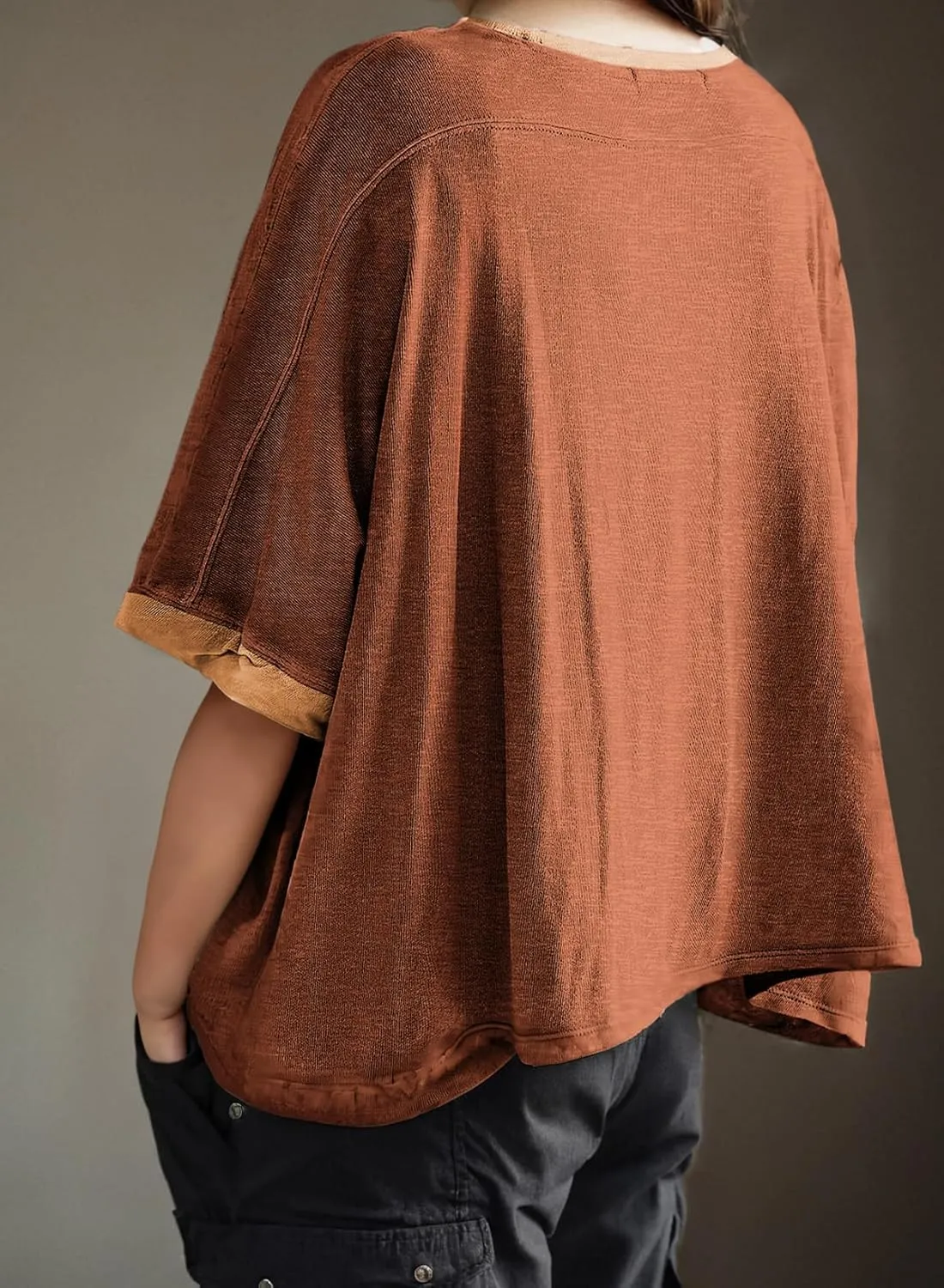 Dokotoo Summer Shirts 2025 Womens Solid T Shirts for Women Loose Oversized Tops Basic Tee