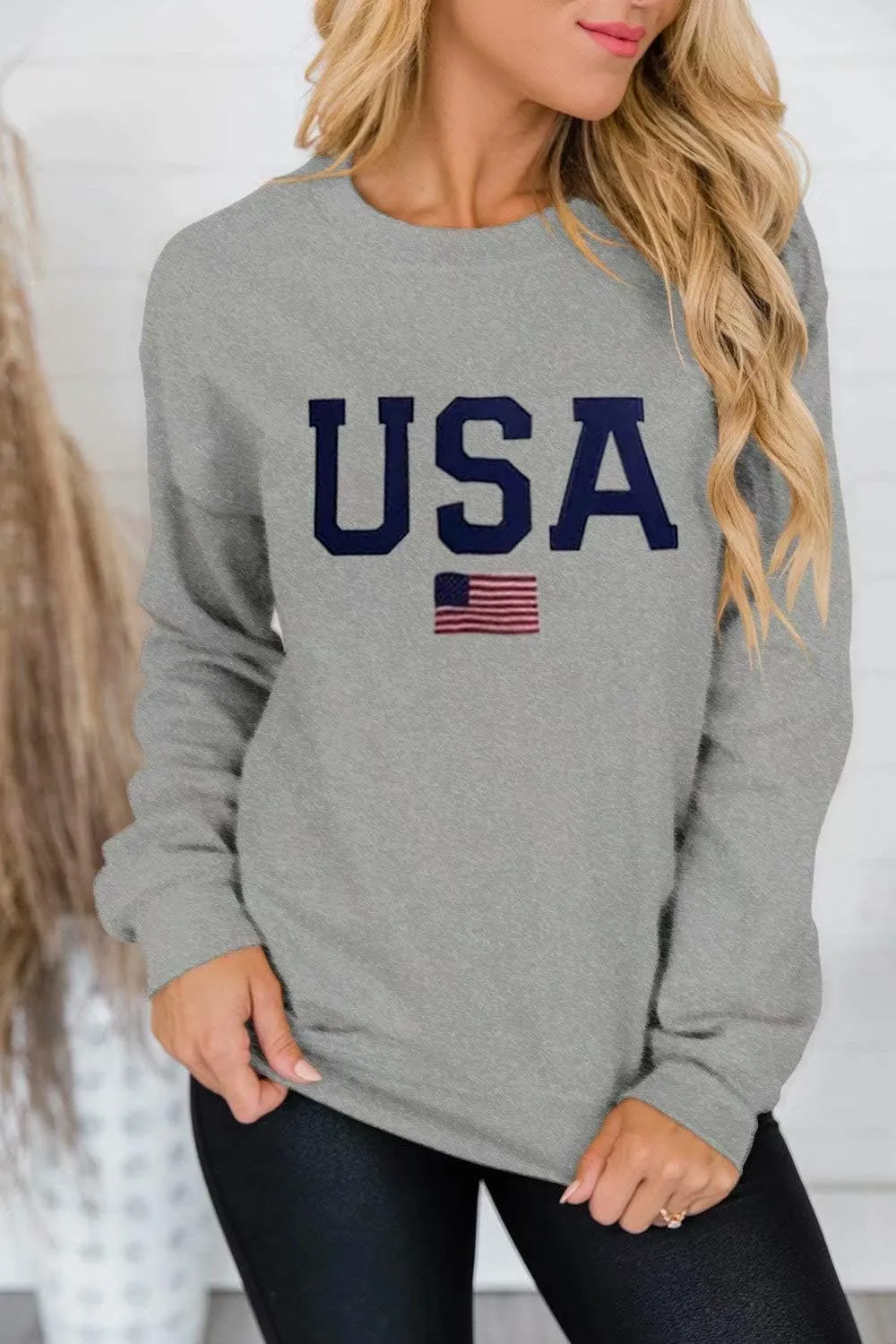 Dressmine Womens Casual Long Sleeve Graphic Tee Shirts Crew Neck Sweatshirts Pullover Tops for Women