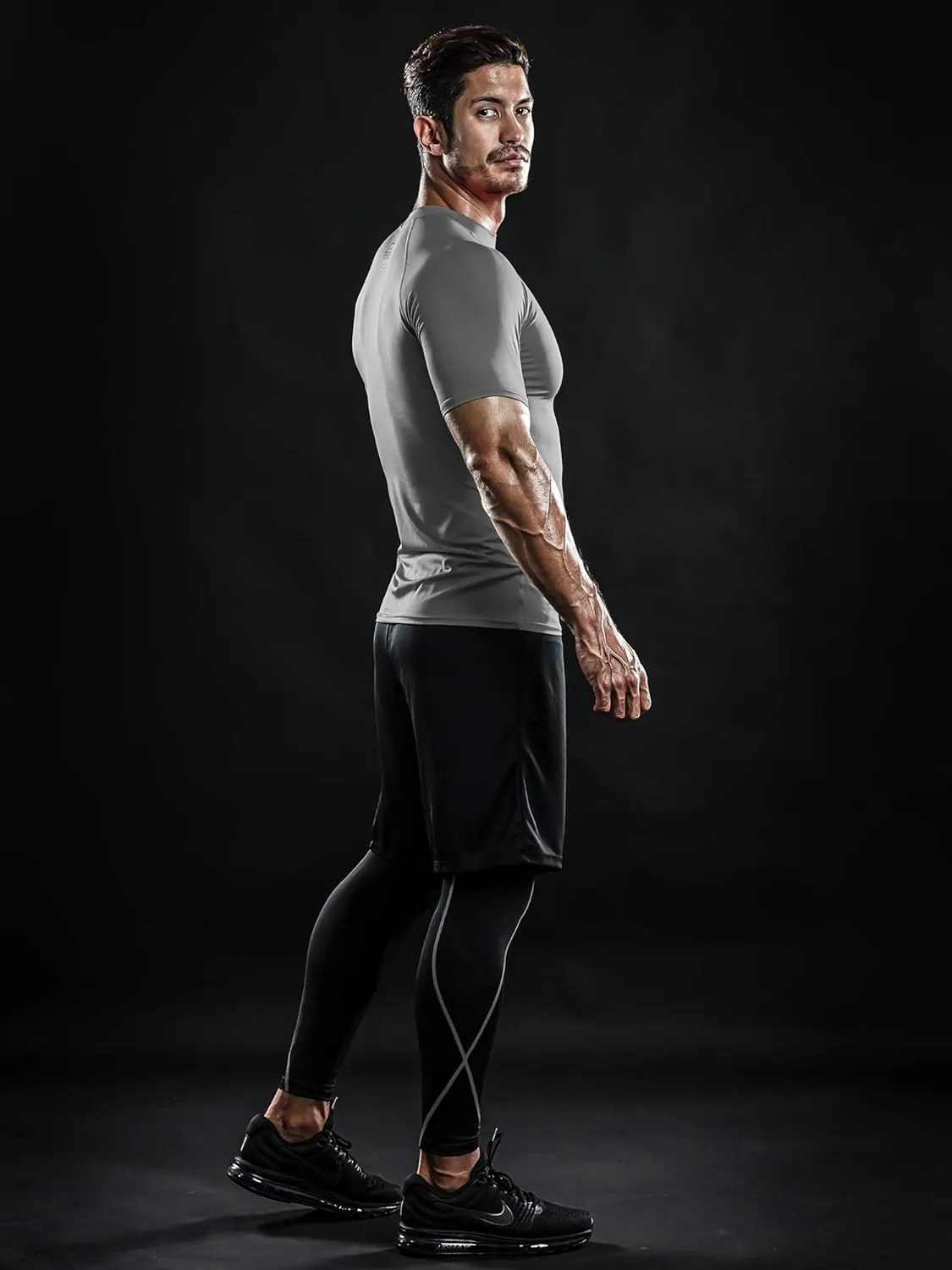 DRSKIN 3, 2 or 1 Pack Men's Compression Shirt Short Sleeve Top Baselayer Sports T-Shirt Athletic Running Active Workout