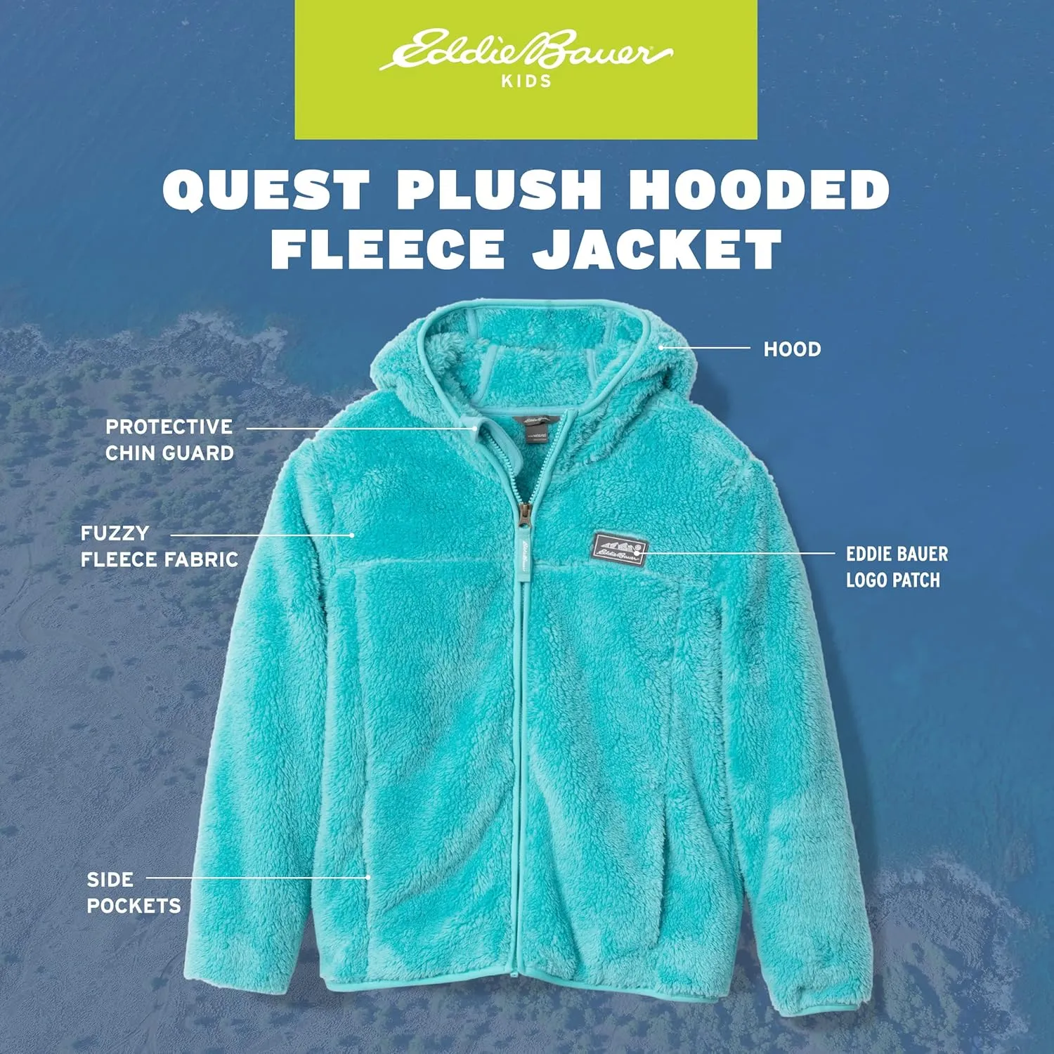 Eddie Bauer Kids' Zip Up - Kids' Full Zip Ultra Soft Sherpa Fleece Hoodie Sweatshirt for Boys and Girls (5-20)