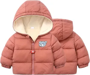 EnJoCho Kids Toddler Baby Girls Boys Winter Warm Thick Cotton Long Sleeve Bear Hooded Padded Fall Coat for (Brown, 18-24 Months)