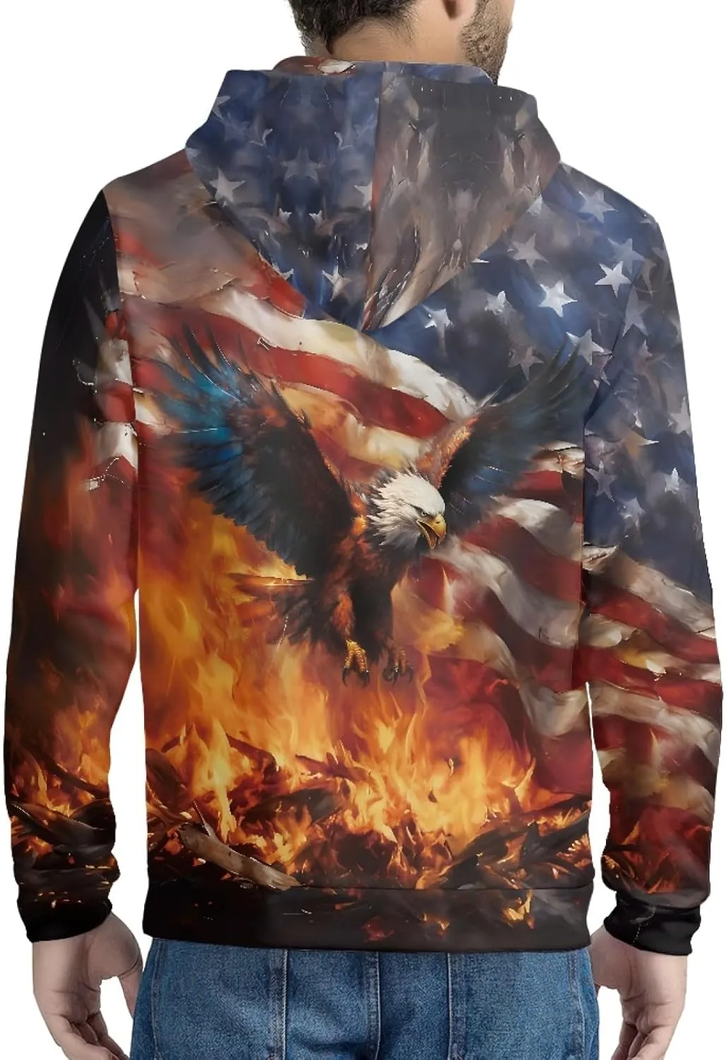 ENLACHIC Men's Novelty Cool 3D Galaxy Wolf Print Graphic Hoodies Zip up Hoodie Pullover Sweatshirts