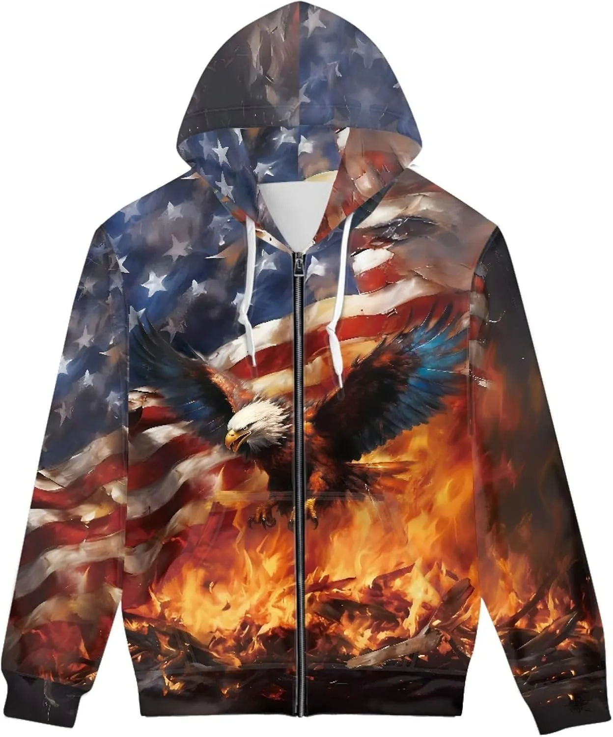 ENLACHIC Men's Novelty Cool 3D Galaxy Wolf Print Graphic Hoodies Zip up Hoodie Pullover Sweatshirts
