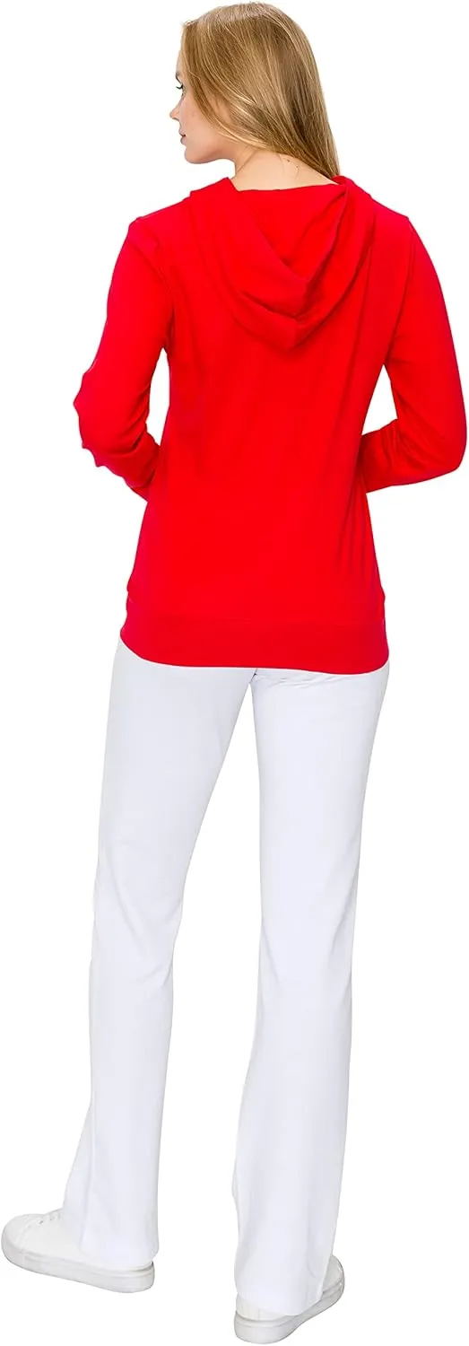 EttelLut Lightweight Comfy Cotton Casual Active Full Zip-up/Pullover Plain Hoodie Jacket