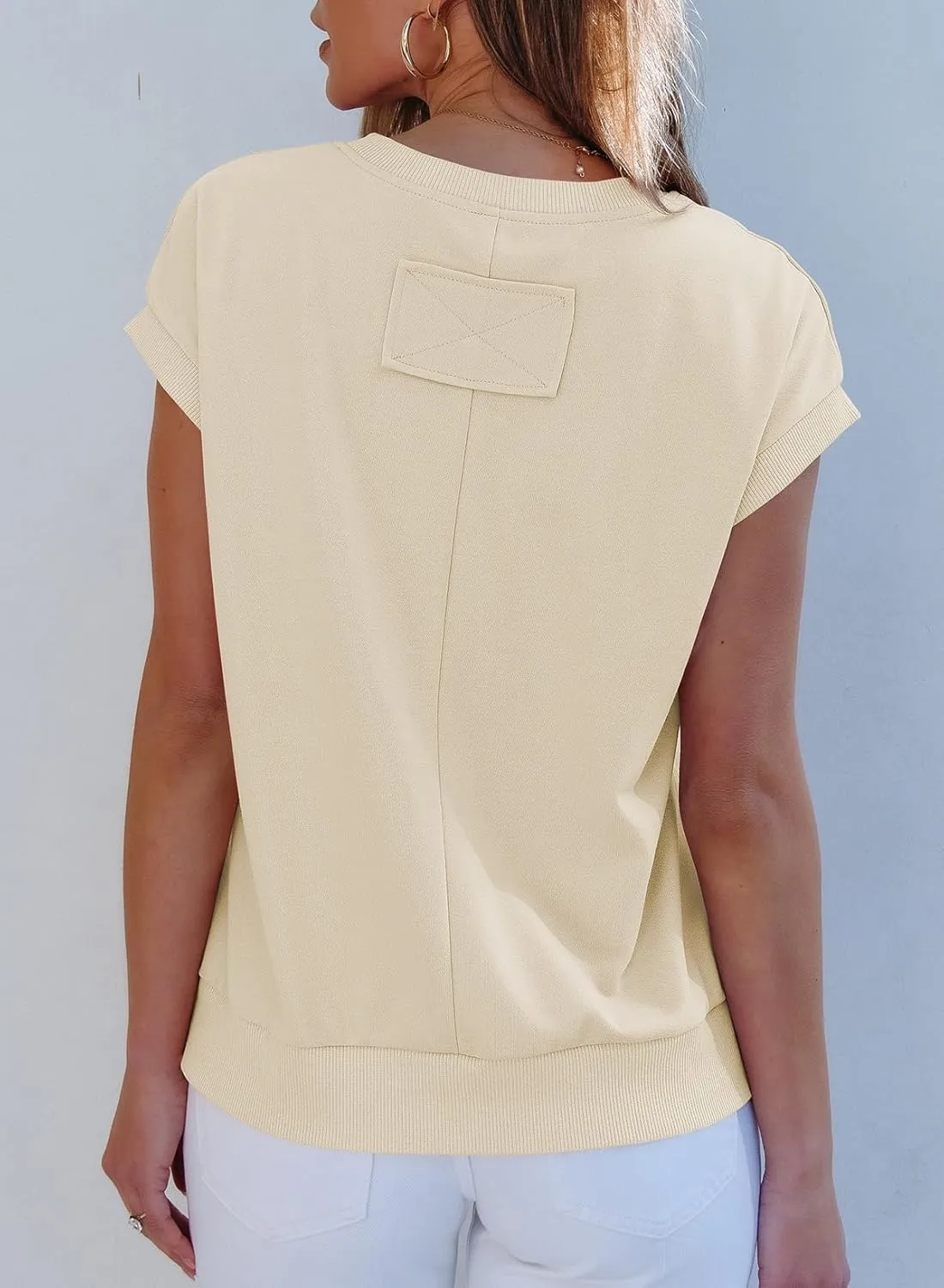 EVALESS Cap Sleeve Tops for Women Summer Tank Tops Basic Tee Shirts Casual 2024 Fashion Clothes Outfits