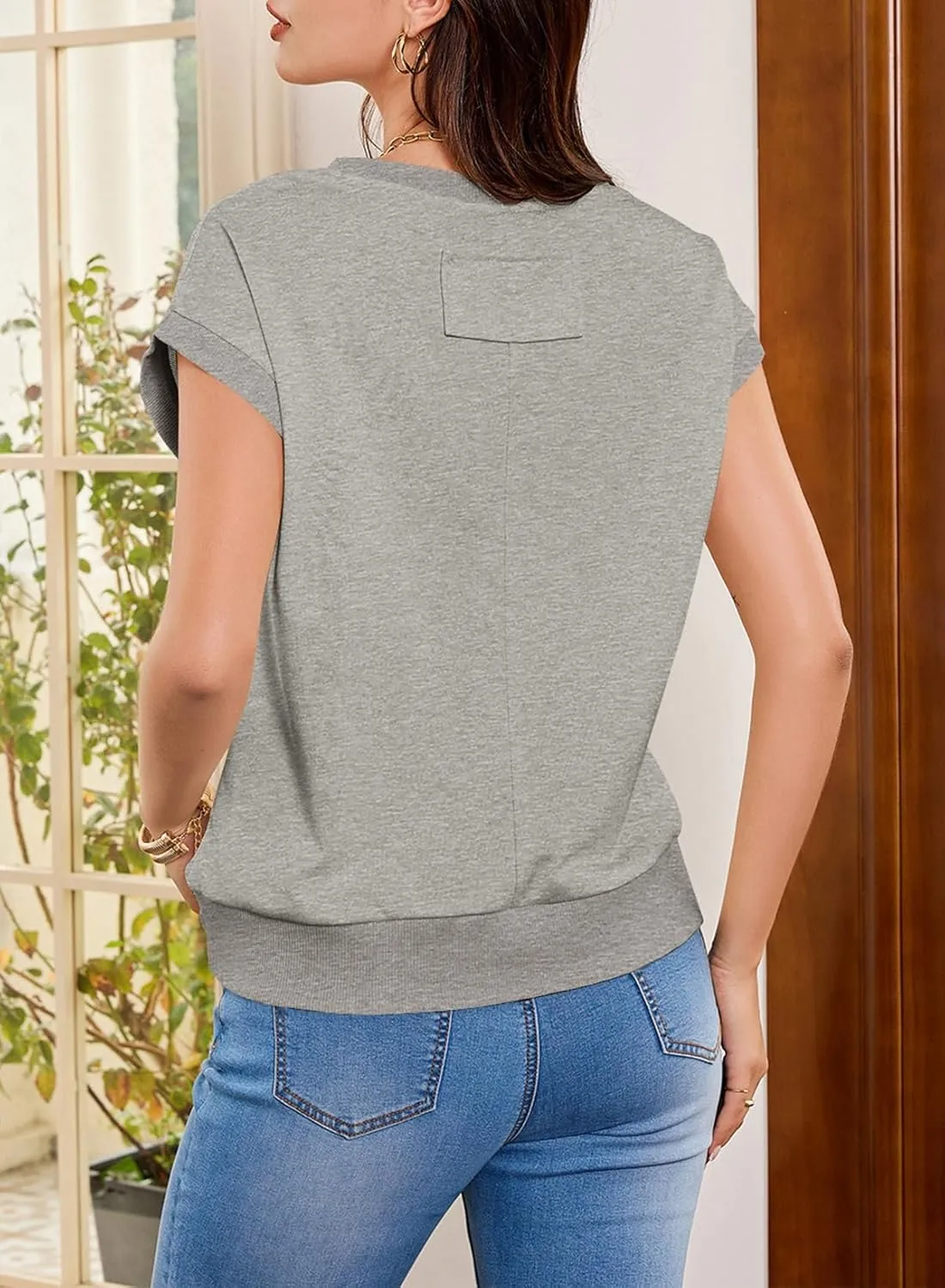EVALESS Cap Sleeve Tops for Women Summer Tank Tops Basic Tee Shirts Casual 2024 Fashion Clothes Outfits