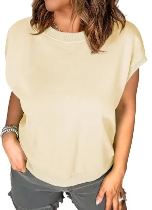EVALESS Cap Sleeve Tops for Women Summer Tank Tops Basic Tee Shirts Casual 2024 Fashion Clothes Outfits