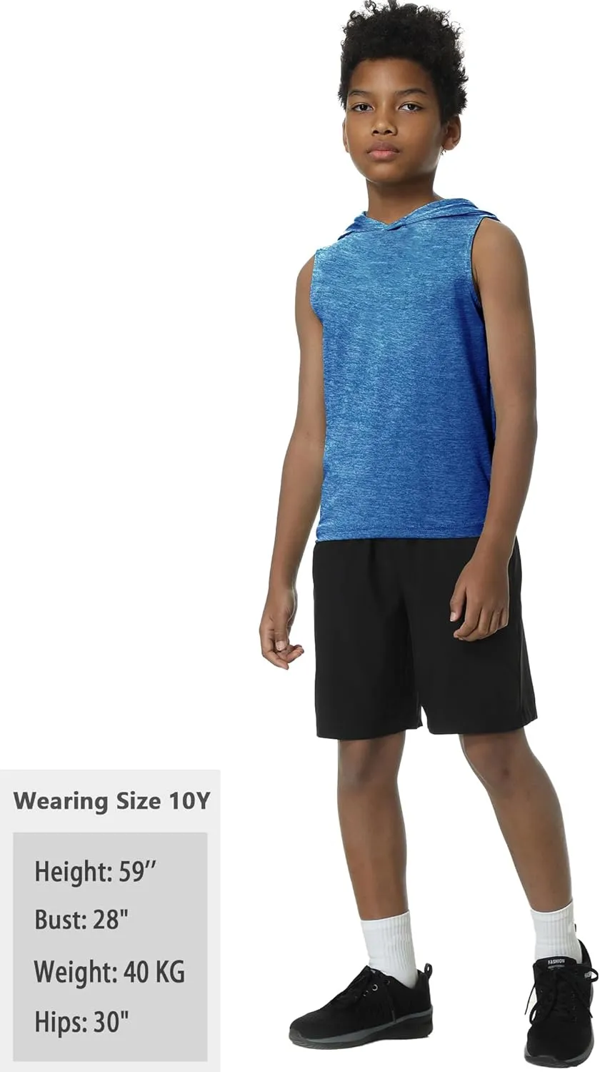 EXARUS Boys Athletic Shirts Short Sleeve Quick Dry Workout Tee Active Performance T-Shirts for Kids 6-16Y