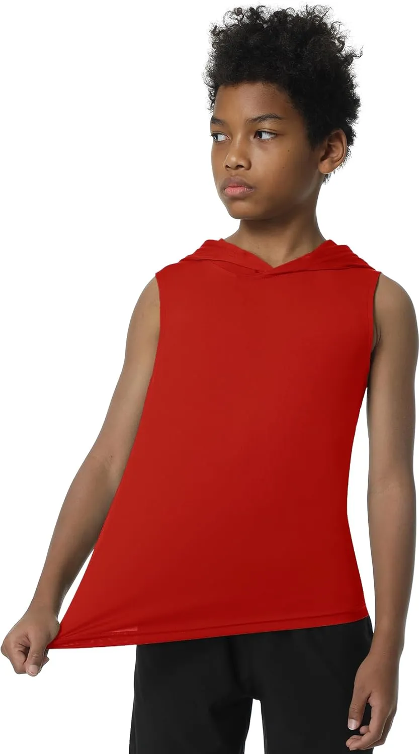 EXARUS Boys Athletic Shirts Short Sleeve Quick Dry Workout Tee Active Performance T-Shirts for Kids 6-16Y