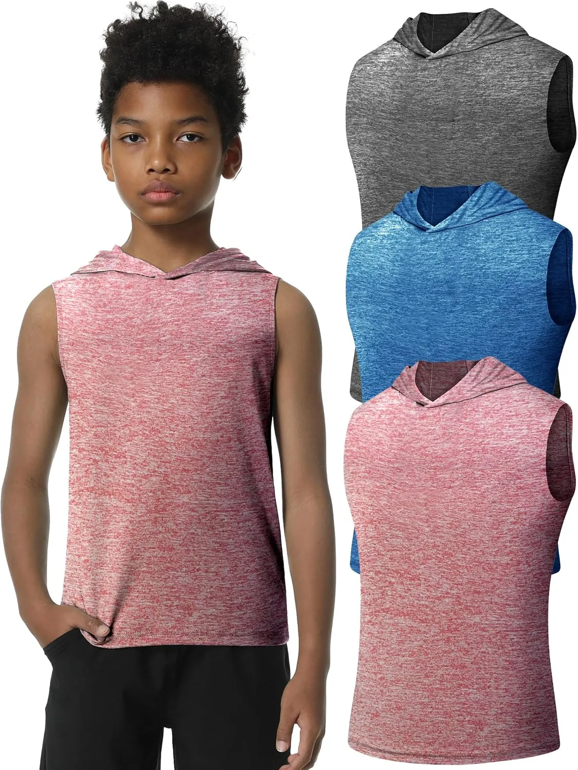 EXARUS Boys Athletic Shirts Short Sleeve Quick Dry Workout Tee Active Performance T-Shirts for Kids 6-16Y