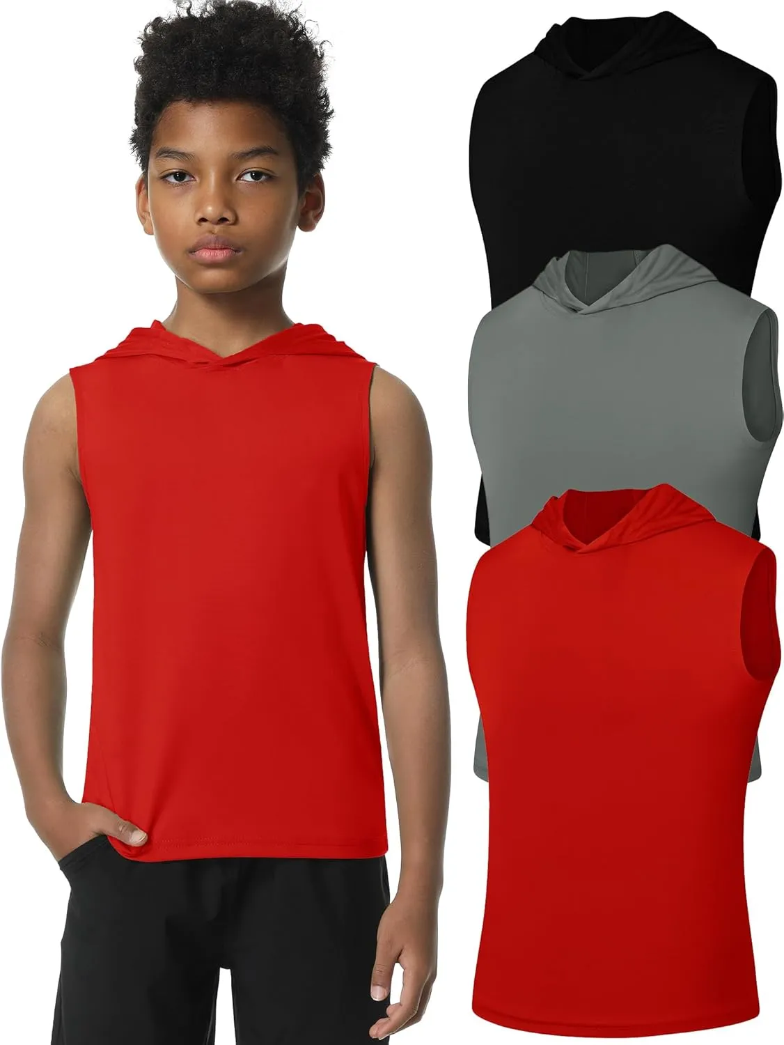 EXARUS Boys Athletic Shirts Short Sleeve Quick Dry Workout Tee Active Performance T-Shirts for Kids 6-16Y